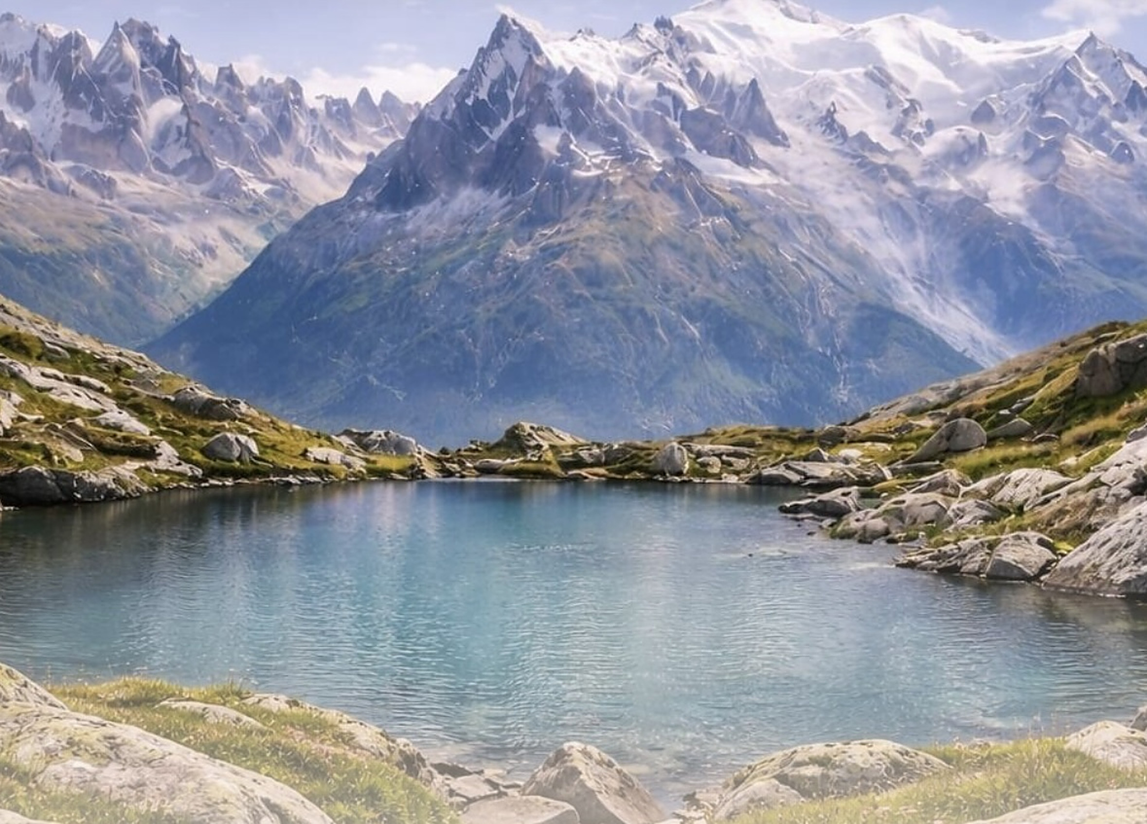 Alpenlandschaft mit türkisem Bergsee in Österreich